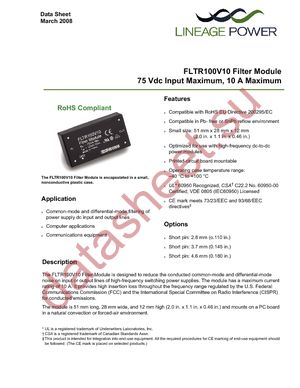 FLTR100V10 datasheet  
